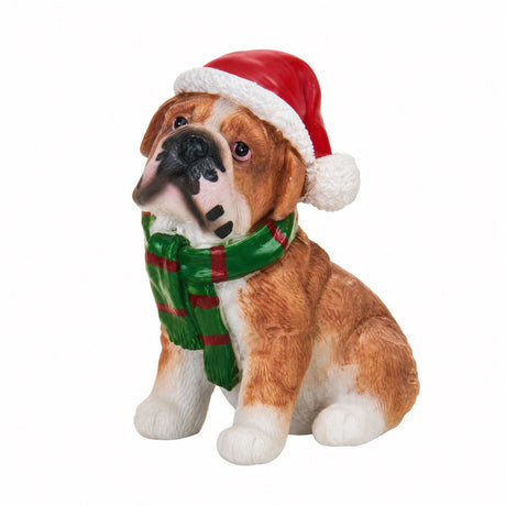 Dog with Santa hat and scarf