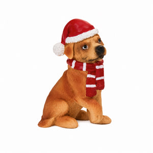 Dog with Santa hat and scarf