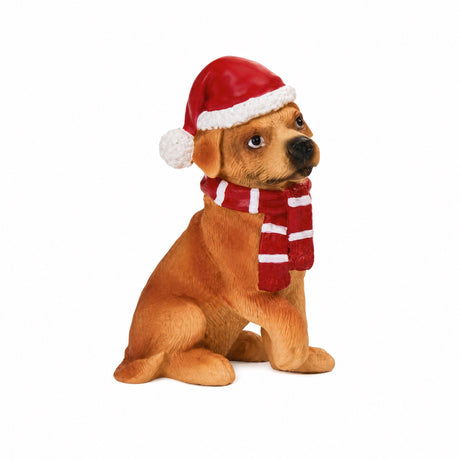 Dog with Santa hat and scarf