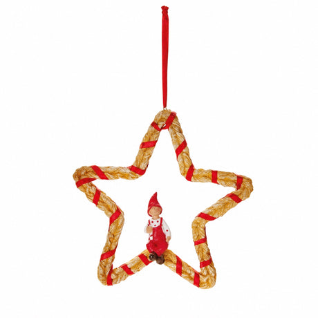 Straw decoration with gnome child