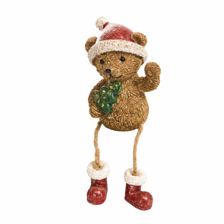 Christmas teddy bear with hanging legs