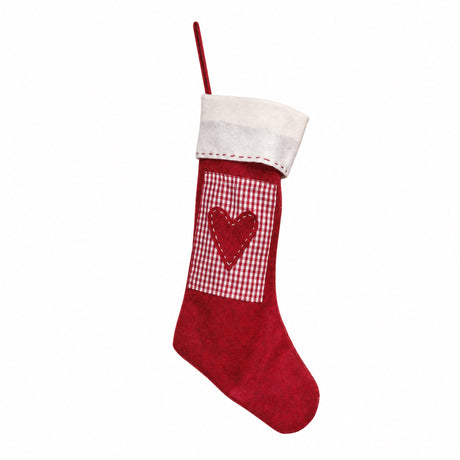 Felt Christmas stocking with heart