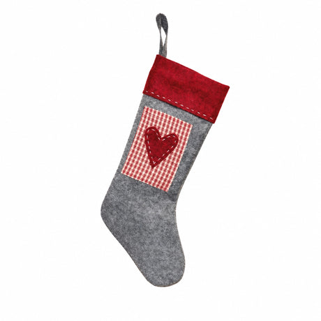 Felt Christmas stocking with heart