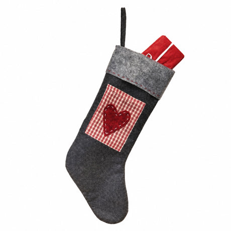 Felt Christmas stocking with heart