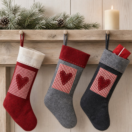 Felt Christmas stocking with heart