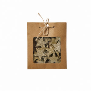Wooden decoration with glitter
