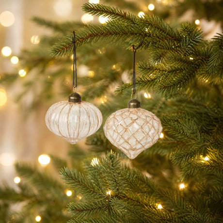 Christmas baubles onion-shaped clear glass