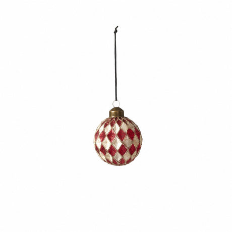 Christmas bauble harlequin or stripes 6 cm in diameter