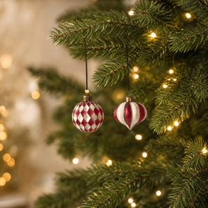 Christmas bauble harlequin or stripes 6 cm in diameter