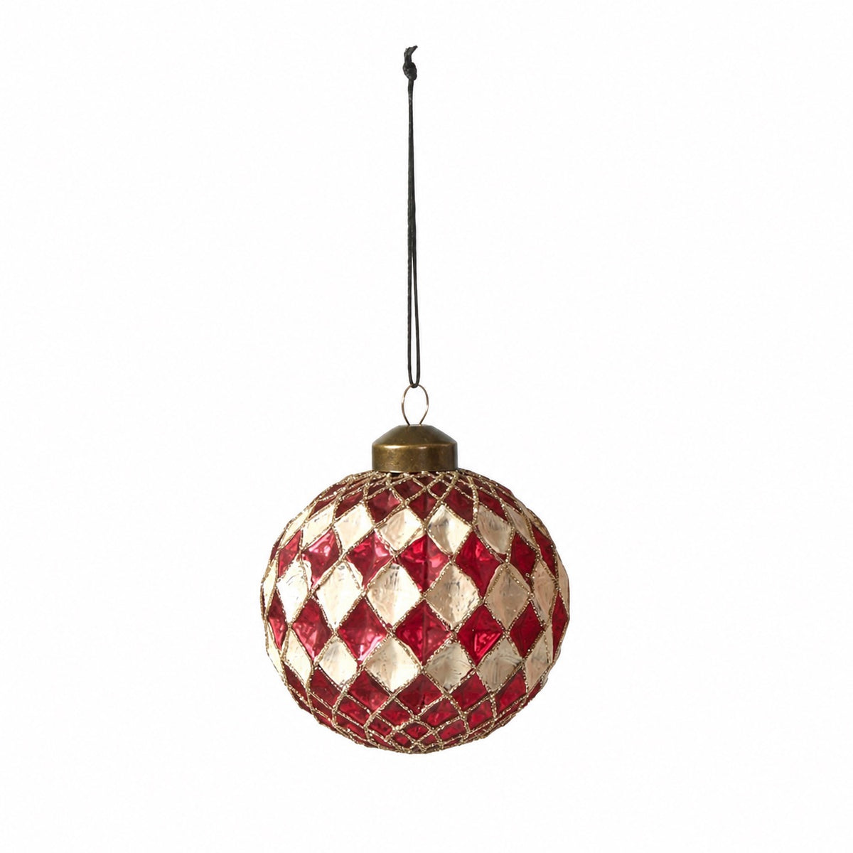 Christmas bauble Red and off-white