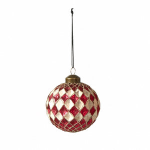 Christmas bauble Red and off-white