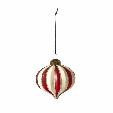 Christmas bauble Red and off-white
