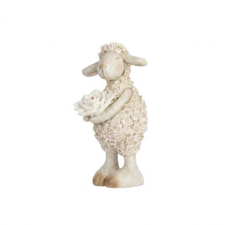 Sheep with flower 17 cm high