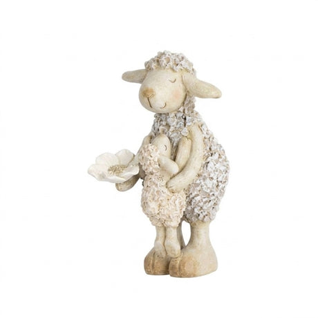 Sheep with flower 17 cm high