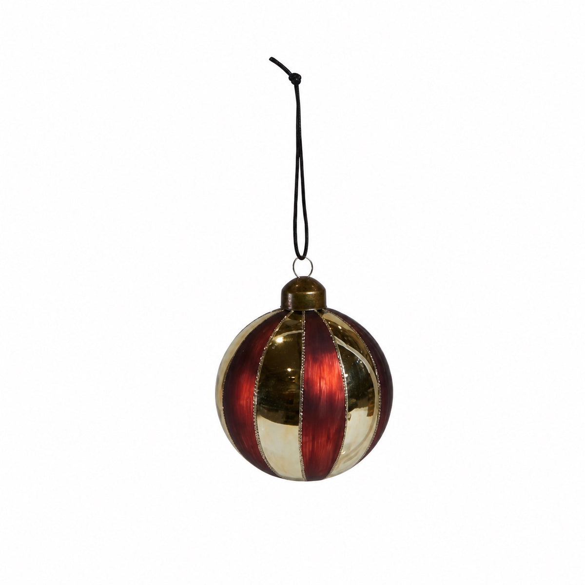 Christmas bauble with stripes or leaves