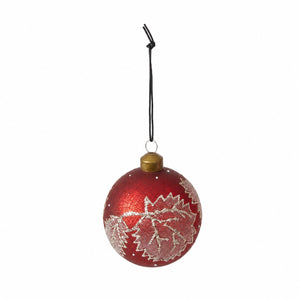 Christmas bauble with stripes or leaves