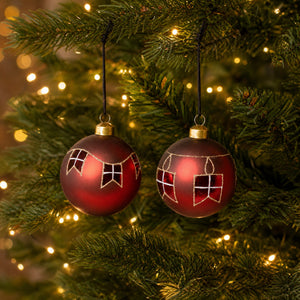 Christmas bauble with flag garland