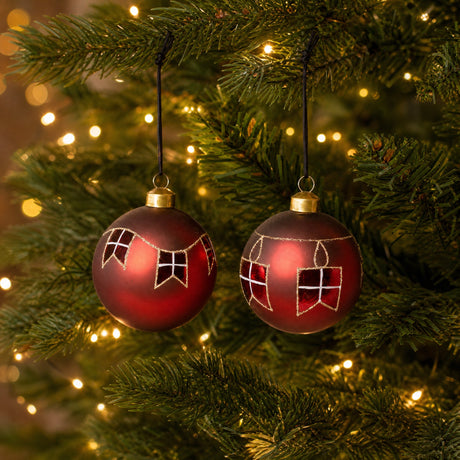 Christmas bauble with flag garland
