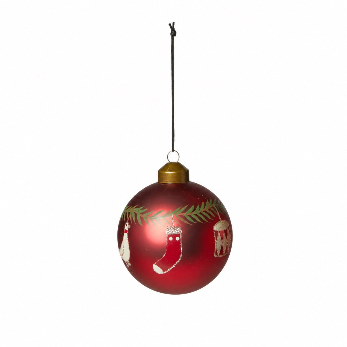 Christmas bauble with Christmas motifs, red