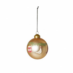 Christmas bauble with Christmas motifs, gold