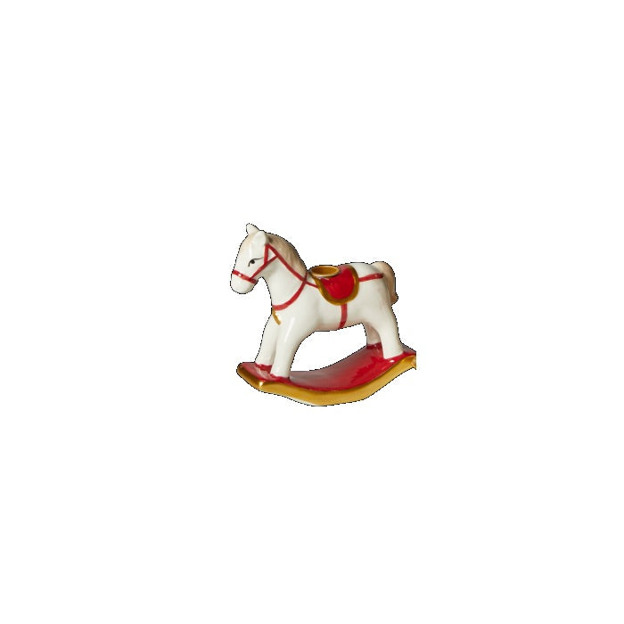 Candlestick for candlelight rocking horse white