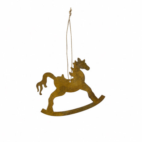 Christmas ornaments in gold-colored metal