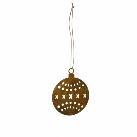 Christmas ornaments in gold-colored metal