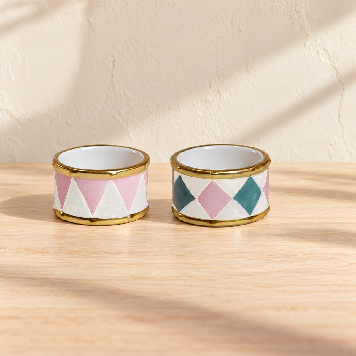 Tealight holder drum pastel