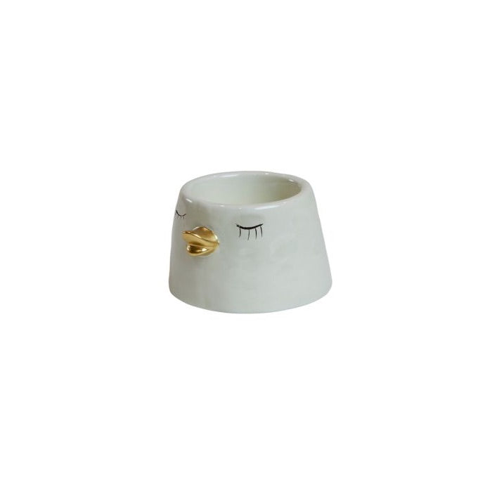 Tealight holder duck aqua colored