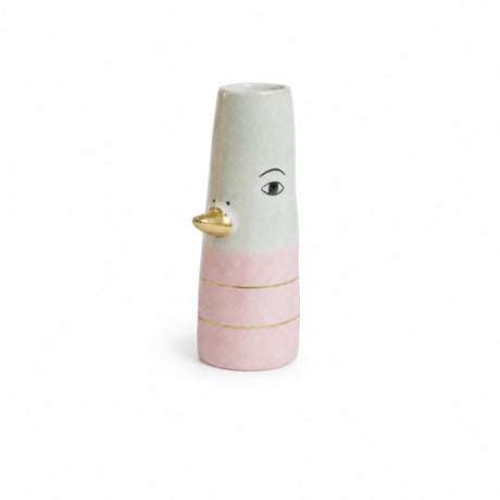 Vase duck 10 cm pink