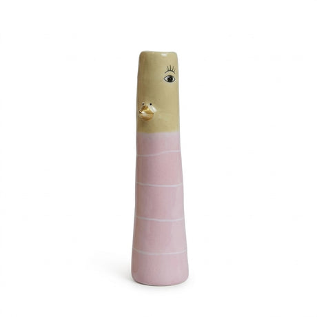 Vase duck 18 cm pink & light yellow