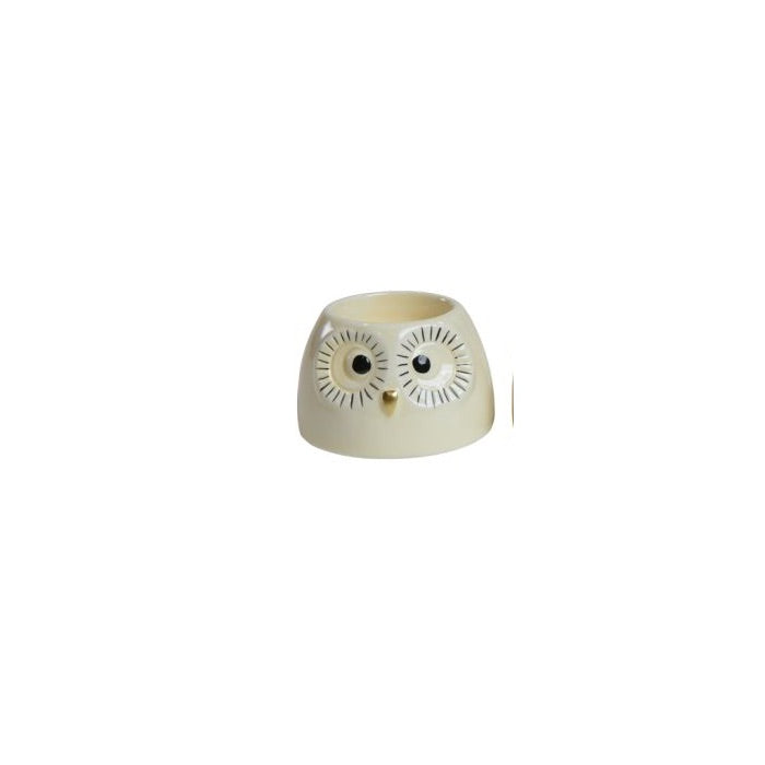 Tealight holder owl light yellow & yellow