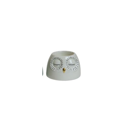 Tealight holder owl aqua & candle aqua