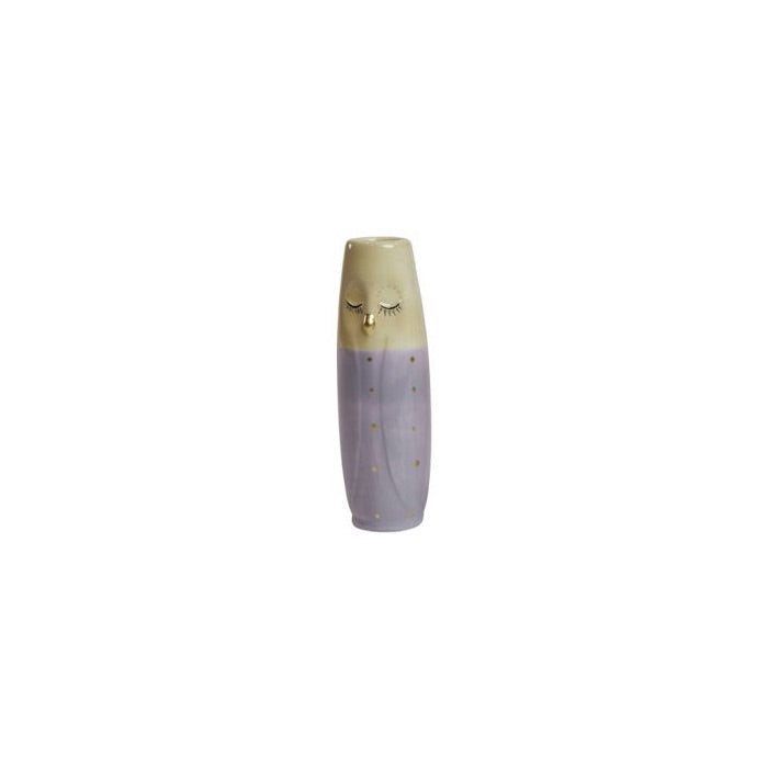 Vase Owl 17 cm high yellow & purple