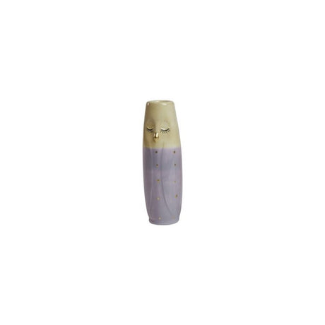 Vase Owl 17 cm high yellow & purple
