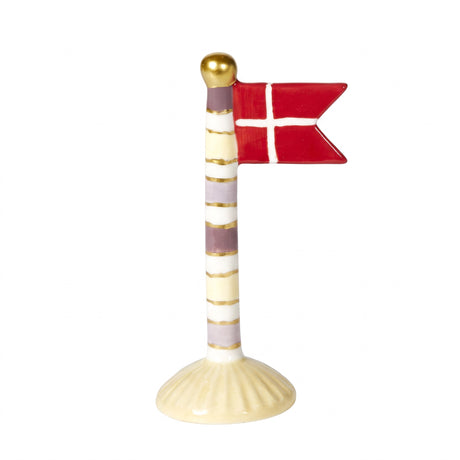 Flagpole with pointed flag 14 cm high