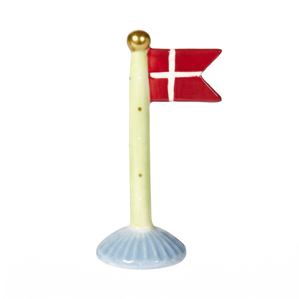 Flagpole with pointed flag 14 cm high
