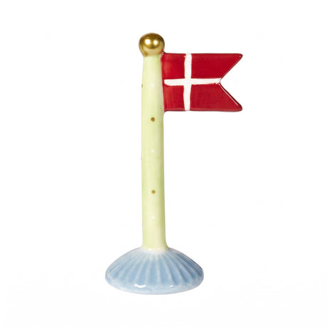 Flagpole with pointed flag 14 cm high
