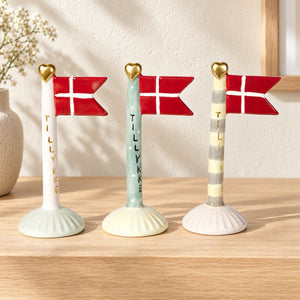 Congratulations flag on flagpole 14 cm high