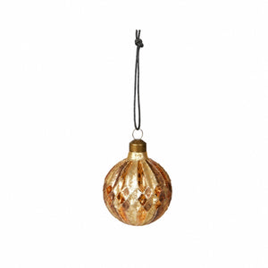 Christmas bauble with structure brown/champagne/gold