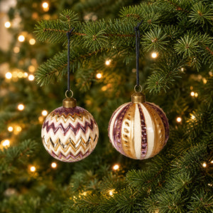 Christmas bauble burgundy gold white