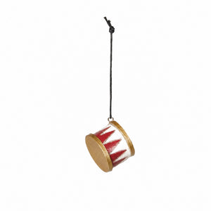 Wooden drum 4 cm in diameter red white gold