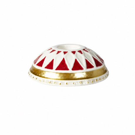 Candlestick with harlequin red white gold