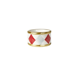Drum for tealights red white light blue