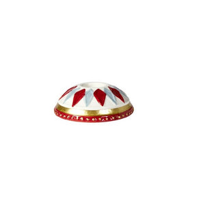 Candlestick with harlequin red white blue