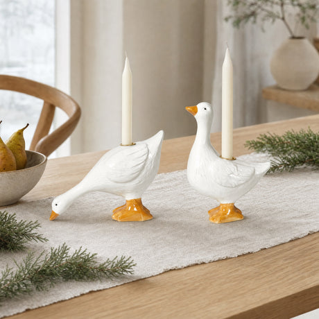 Candlestick for candlelight Christmas geese