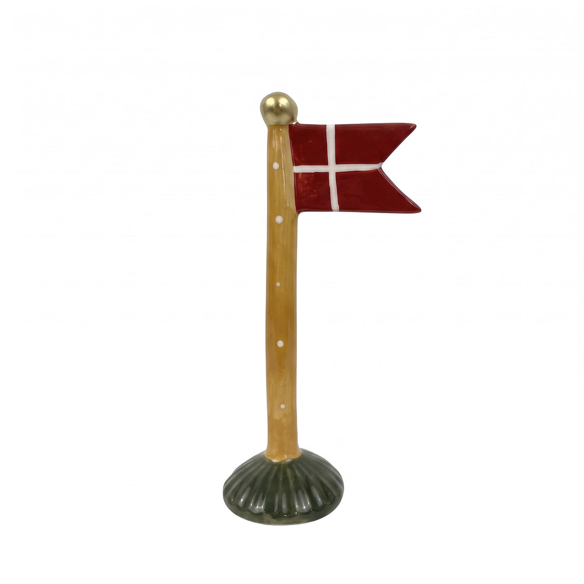 Flagpole with pointed flag 19 cm high yellow green pink