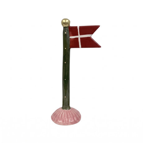 Flagpole with pointed flag 19 cm high yellow green pink
