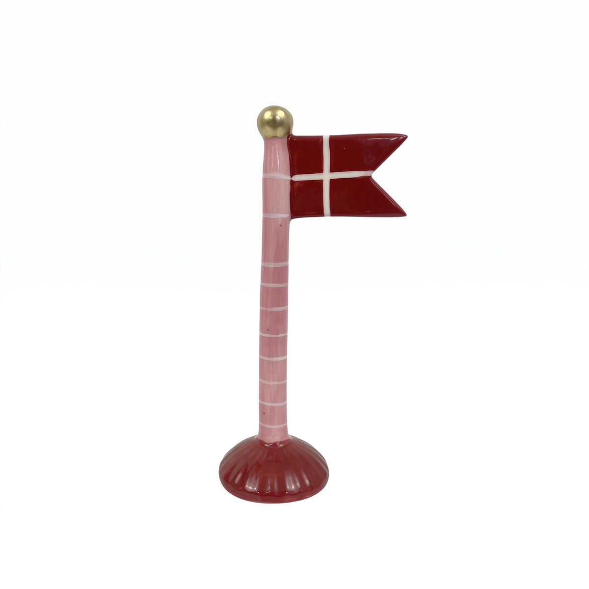 Flagpole with pointed flag 19 cm high yellow green pink