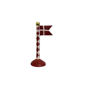 Flagpole with pointed flag 19 cm high with harlequin pattern